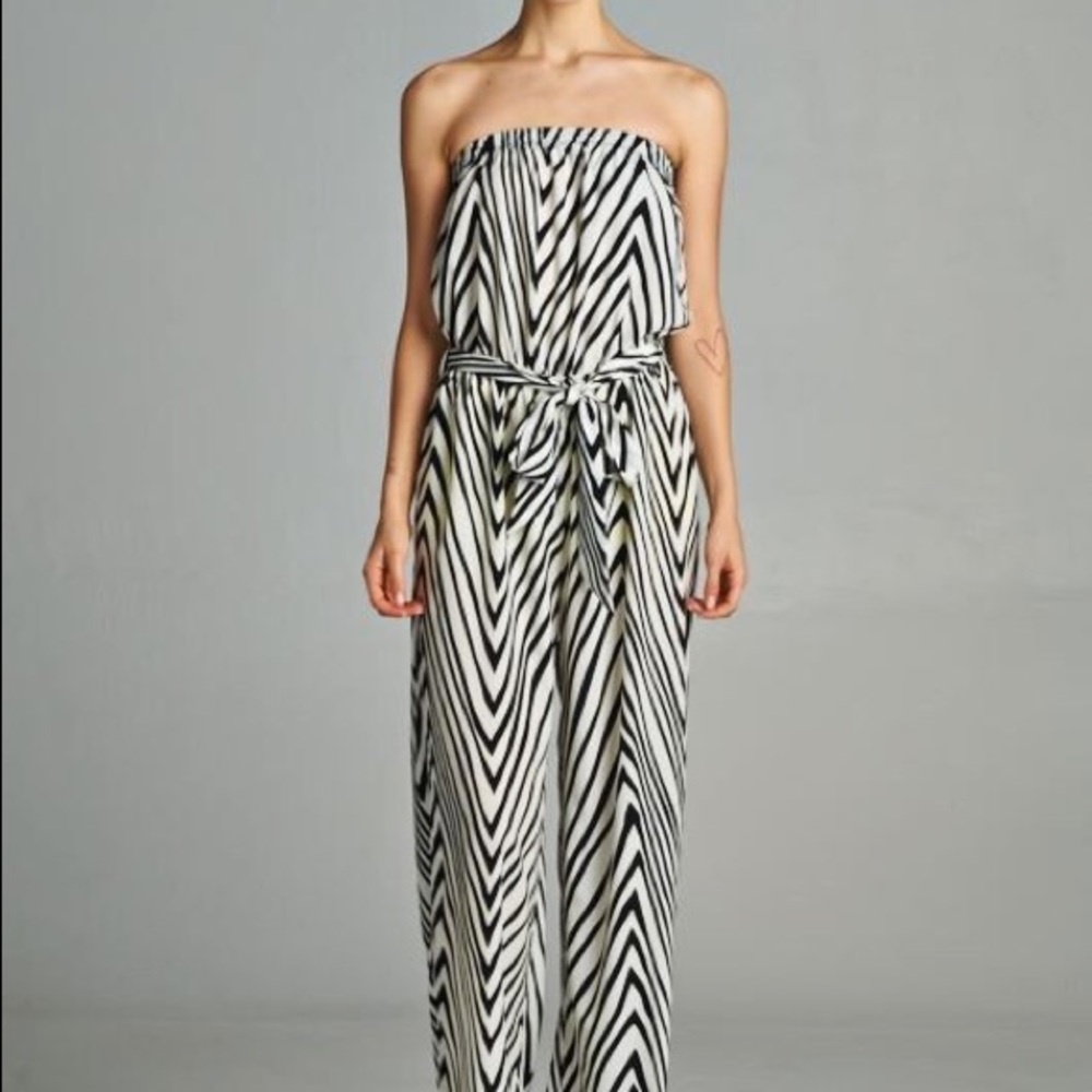 Cherish USA Jumpsuit - Black/White